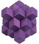 Be clever! houten smartpuzzel paars 6 cm