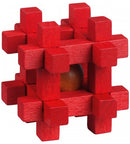 Be clever! houten smartpuzzel rood 6 cm