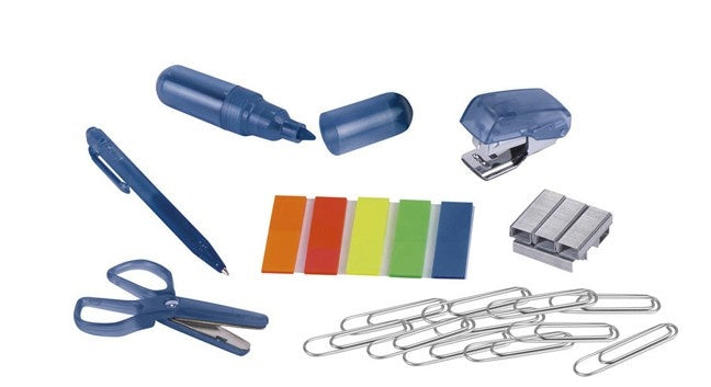 bureaublik strepen 11 cm blauw