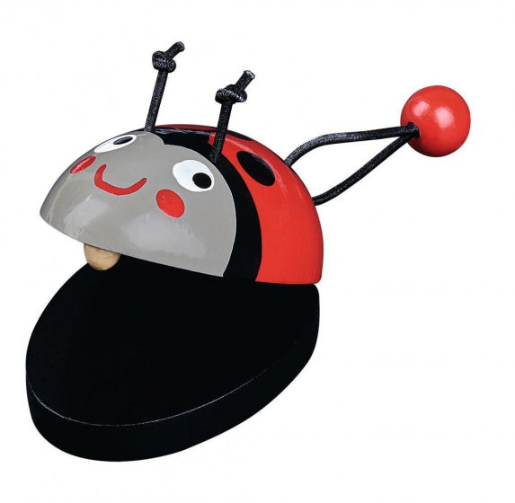 castagnetten Lieveheersbeestje 6,8 x 5 cm hout rood