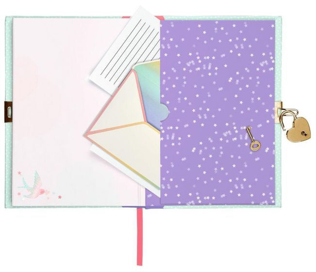 dagboek Flowers & Friends meisjes A5 lichtblauw 2-delig