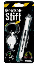 detective geheimcodepen met UV-lamp 9,5 cm wit