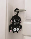 deurhanger Ed the cat 25 cm hout zwart