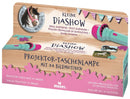 projectie zaklamp paarden 11,7 cm roze/blauw 4-delig