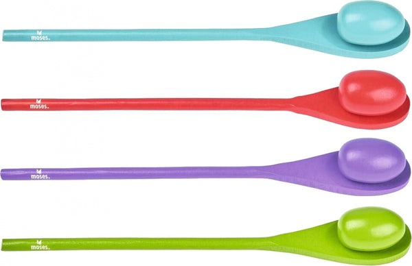 eierloopspel junior 30 cm hout groen/blauw/rood 8-delig