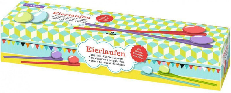 eierloopspel junior 30 cm hout groen/blauw/rood 8-delig