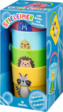 emmer gaatjesbodem 7,3 cm blauw/geel/groen/roze 4 stuks