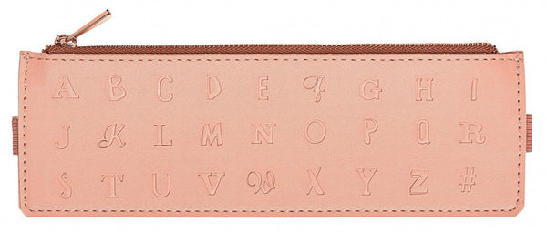 etui ABC met elastiek roze meisjes 20,7 x 7 cm
