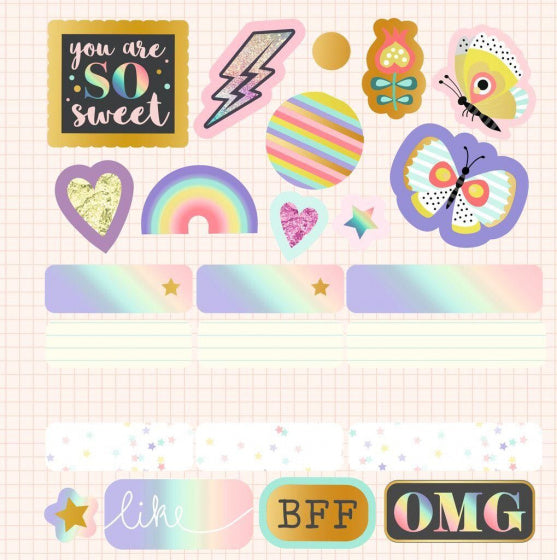 stickerboek Flowers & Friends 17 cm mintgroen 600 stickers