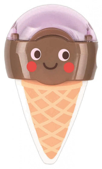 gum en puntenslijper ijsje junior 9 cm bruin