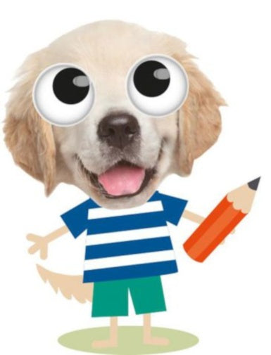 gum hond met bewegende ogen junior 6 cm beige