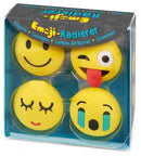 gummen Emoticons 4 stuks 3 cm geel