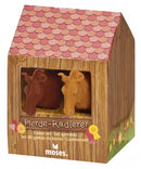 gummenset Paarden in Stal 7 cm rood/bruin