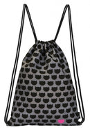 gymtas Ed, the cat "cats all over" zwart 42 cm