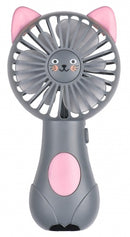 handventilator poes junior 17 cm grijs