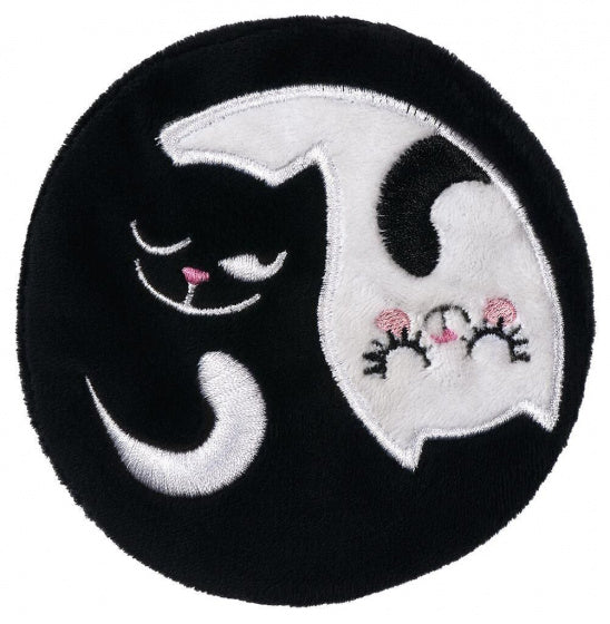 handwarmer Ed the Cat 10,5 cm polyester zwart/wit