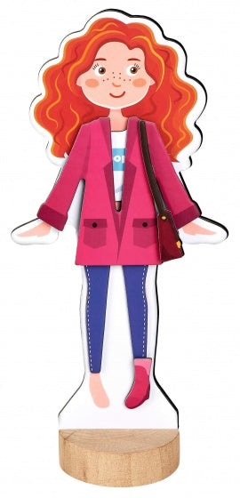 Houten aankleedpop 33-delig