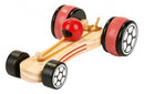houten raceauto pull back 17 cm blank