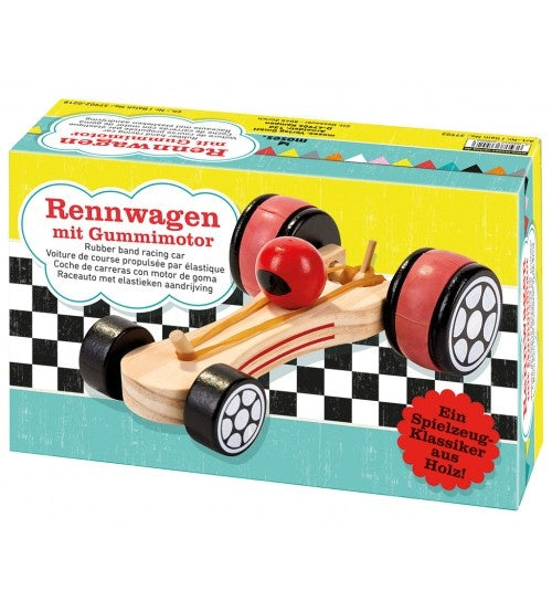houten raceauto pull back 17 cm blank