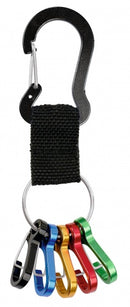 karabijnhaakset sleutelhanger 6-delig zwart