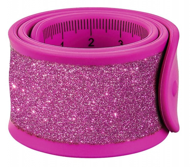 klaparmband Glitters liniaal junior 30 cm roze