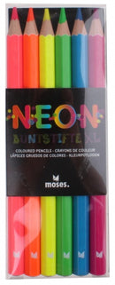 kleurpotloden XL neon 6 stuks 18 cm