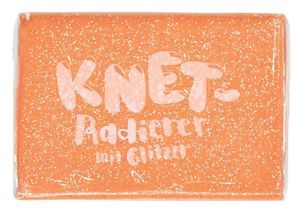 kneedgum glitter junior 6 x 4 cm polymeer oranje