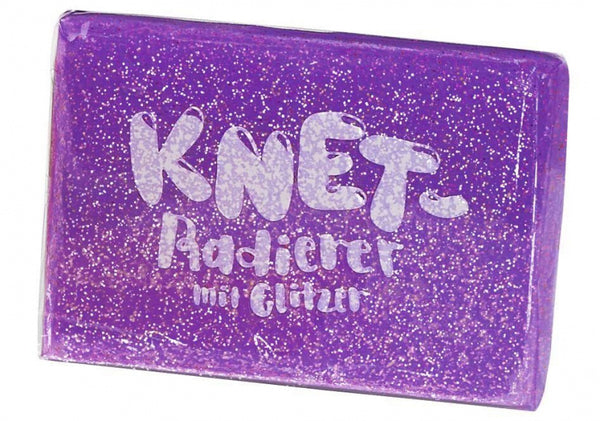 kneedgum glitter junior 6 x 4 cm polymeer paars