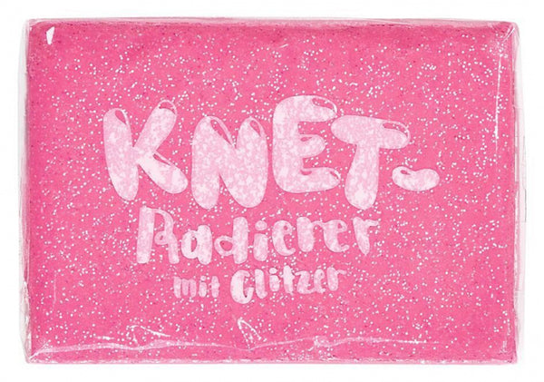 kneedgum glitter junior 6 x 4 cm polymeer roze