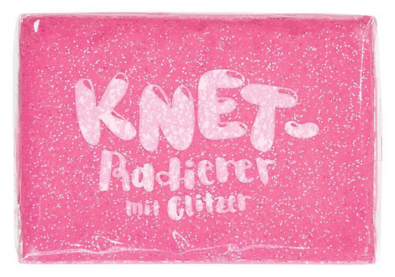 kneedgum glitter junior 6 x 4 cm polymeer roze