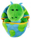 knuffel dino in ei blauw/groen 9 cm