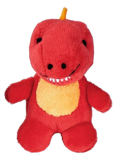 knuffel dino in ei oranje/rood 9 cm