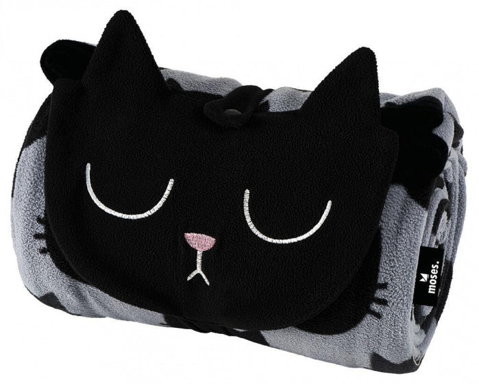 knuffeldeken Ed, the cat 120 x 160 cm polyester grijs