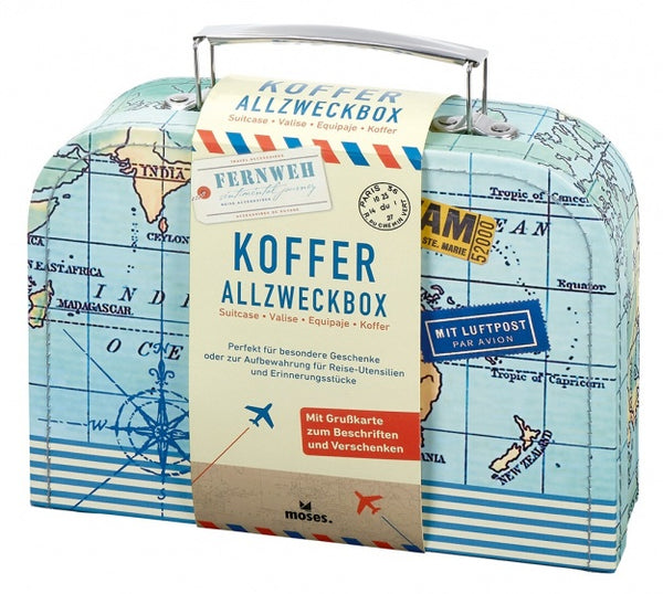 speelgoedkoffer met ansichtkaart 20 x 15 cm groen/blauw