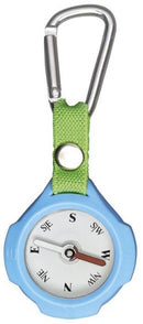 kompas met karabijnhaak 9,5 cm blauw/beige