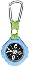 kompas met karabijnhaak 9,5 cm blauw/zwart
