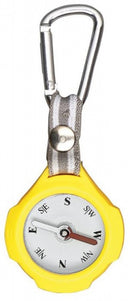 kompas met karabijnhaak 9,5 cm geel/beige