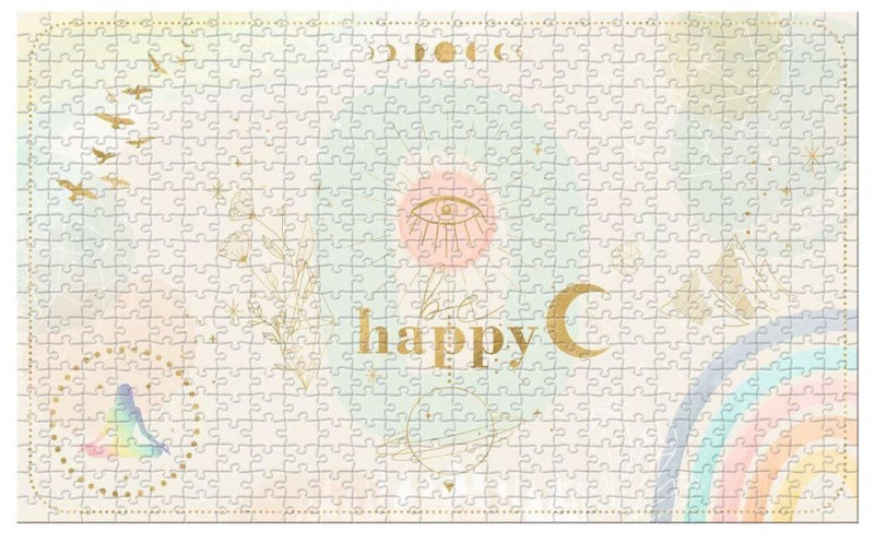 legpuzzel Happy 28 x 46 cm karton beige/goud 500-delig