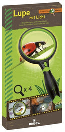 loep met licht Expeditie 19 cm zwart/groen