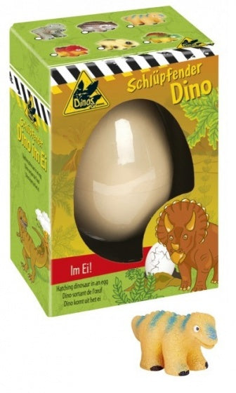 Magisch dinosaurus-ei 6 cm oranje/blauw