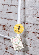 magneet Bee Happy 5,5 cm geel