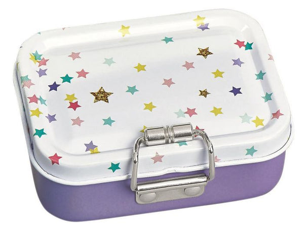 mini-burobox sterren meisjes staal paars/wit 7-delig