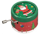 muziekdoosje kerstman 5,8  x 4 cm karton groen/rood
