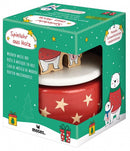 muziekdoosje Kerstvriendjes 10 x 7,6 cm hout rood/wit