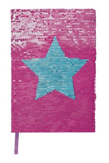 notitieboek met draai-pailletten A5 roze