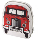 opbergblik Bus junior 8,5 x 9,5 x 2 cm staal rood/wit