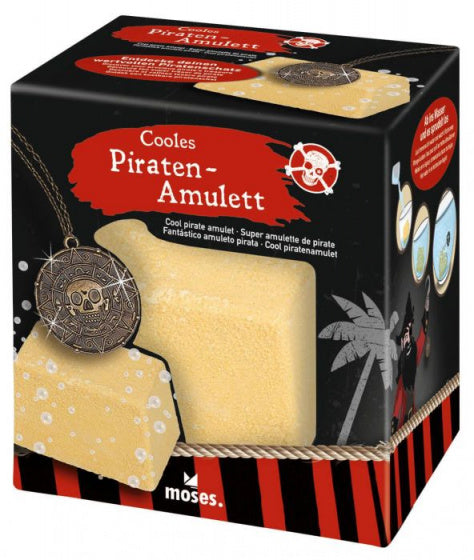 amulet Piraat junior 4 cm staal goud 2-delig