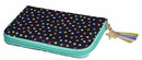 portemonnee Flowers & Friends 15 cm polyester zwart/groen
