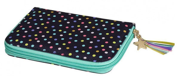 portemonnee Flowers & Friends 15 cm polyester zwart/groen