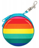 portemonnee Strepen junior metaal 7 cm lichtblauw